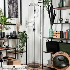 hofstein Lampadaire - Verre Remaisnil Blanc, 5 lumières