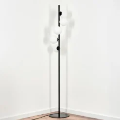 hofstein Lampadaire - Verre Remaisnil Blanc, 5 lumières