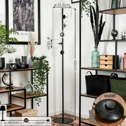 hofstein Lampadaire - Verre Remaisnil Clair, 5 lumières