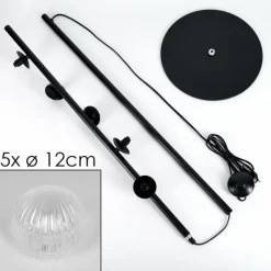 hofstein Lampadaire - Verre Remaisnil Clair, 5 lumières