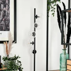 hofstein Lampadaire - Verre Remaisnil Clair, 5 lumières