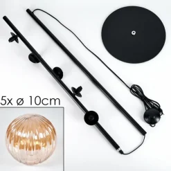 Lampes À Boules-hofstein Lampadaire - Verre Remaisnil Ambre, 5 lumières