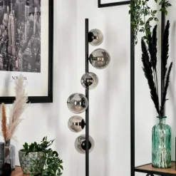 hofstein Lampadaire - Verre Remaisnil Fumé, 6 lumières