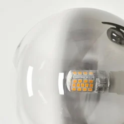 hofstein Lampadaire - Verre Remaisnil Clair, Fumé, 3 lumières