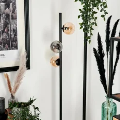 hofstein Lampadaire - Verre Remaisnil Ambre, Fumé, 3 lumières