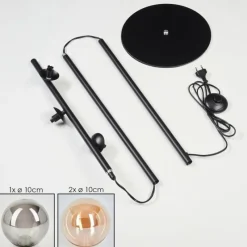 hofstein Lampadaire - Verre Remaisnil Ambre, Fumé, 3 lumières