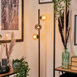 hofstein Lampadaire - Verre Remaisnil Ambre, Fumé, 3 lumières