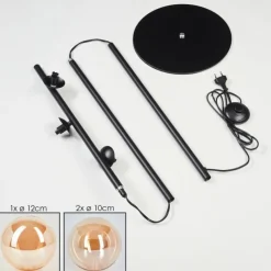 hofstein Lampadaire - Verre Remaisnil Ambre, 3 lumières