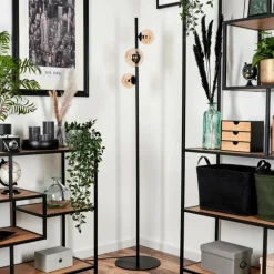 hofstein Lampadaire - Verre Remaisnil Ambre, 3 lumières