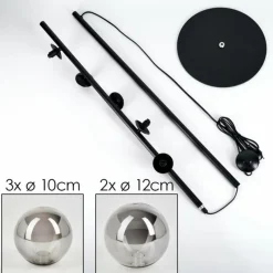 hofstein Lampadaire - Verre Remaisnil Fumé, 5 lumières