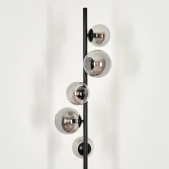 hofstein Lampadaire - Verre Remaisnil Fumé, 5 lumières