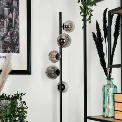 hofstein Lampadaire - Verre Remaisnil Fumé, 5 lumières