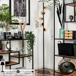 hofstein Lampadaire - Verre Remaisnil Ambre, 5 lumières