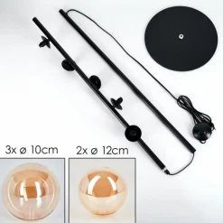 hofstein Lampadaire - Verre Remaisnil Ambre, 5 lumières