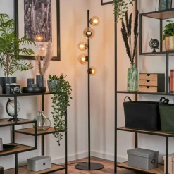 hofstein Lampadaire - Verre Remaisnil Ambre, 5 lumières