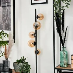 hofstein Lampadaire - Verre Remaisnil Ambre, 5 lumières