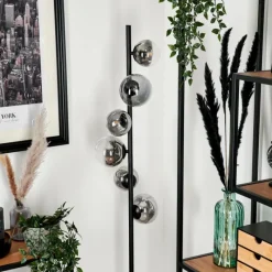 hofstein Lampadaire - Verre Remaisnil Clair, Fumé, 6 lumières