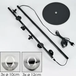 hofstein Lampadaire - Verre Remaisnil Clair, Fumé, 6 lumières