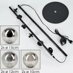 hofstein Lampadaire - Verre Remaisnil Fumé, 6 lumières