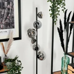 hofstein Lampadaire - Verre Remaisnil Clair, Fumé, 6 lumières