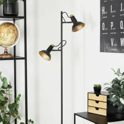 Lampes Dorées-hofstein Lampadaire Vouzy Noir, 2 lumières