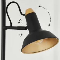 Lampes Dorées-hofstein Lampadaire Vouzy Noir, 2 lumières