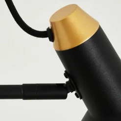 Lampes Dorées-hofstein Lampadaire Vouzy Noir, 2 lumières