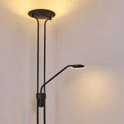 hofstein Lampadaire Abiqua LED Noir, 2 lumières