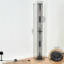 hofstein Lampadaire Akrema Noir, 1 lumière