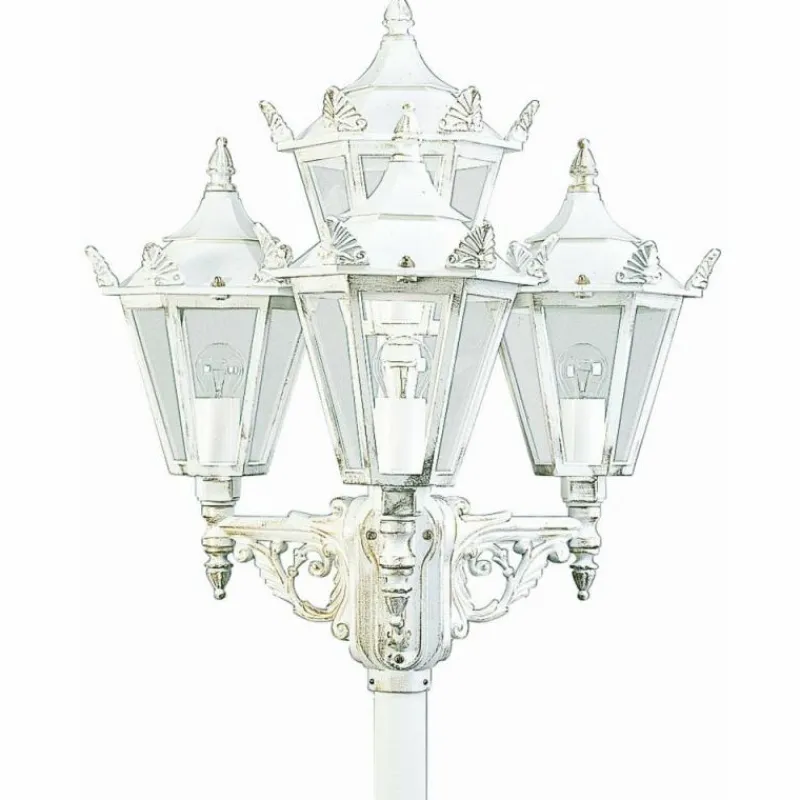 Luminaires Rustiques-Luminaires Albert Leuchten Lampadaire Albert 2056 Or, Blanc, 4 lumières