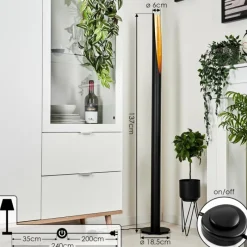 Lampes Dorées-hofstein Lampadaire Aleman LED Or, Noir, 1 lumière