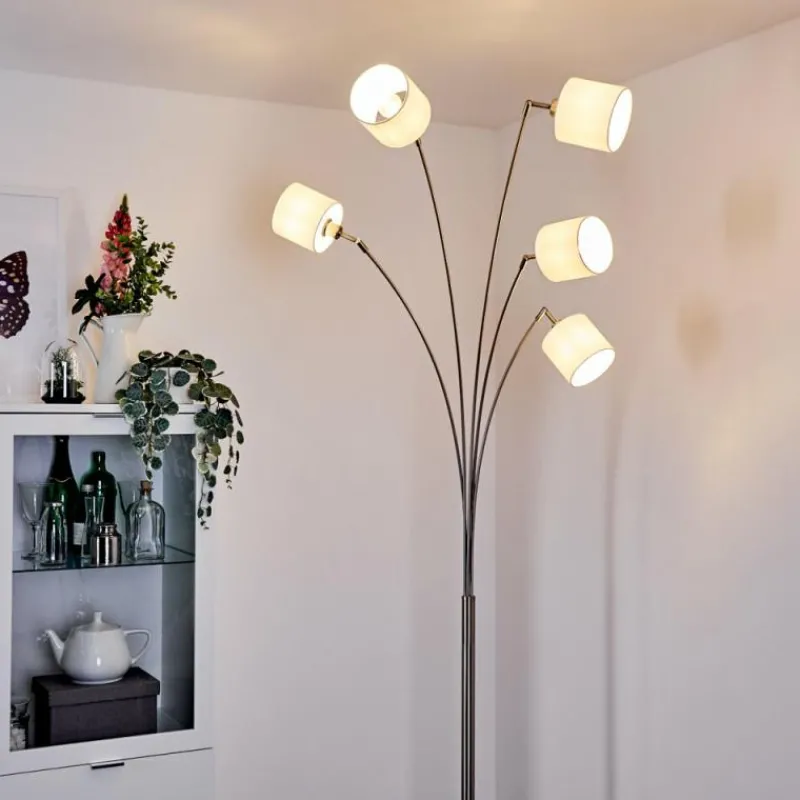 Lampes En Tissu-hofstein Lampadaire Alsen Nickel mat, 5 lumières