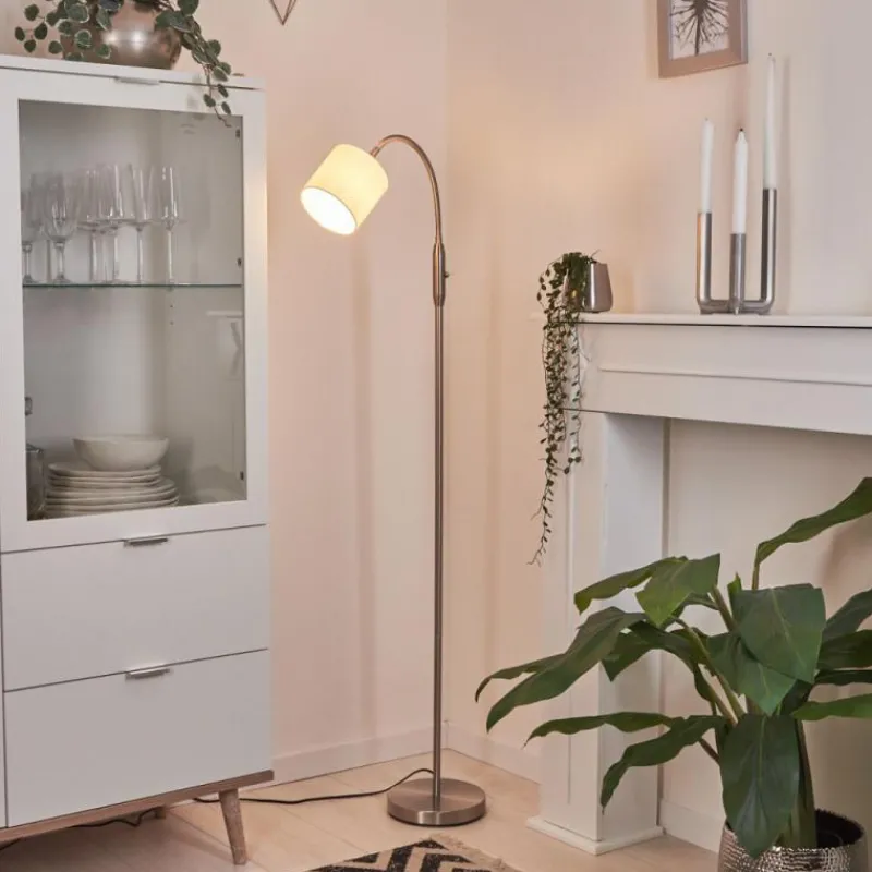 Lampes En Tissu-hofstein Lampadaire Alsen Nickel mat, 1 lumière