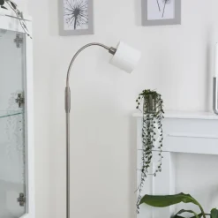 Lampes En Tissu-hofstein Lampadaire Alsen Nickel mat, 1 lumière