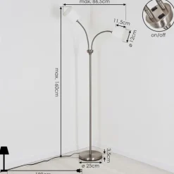 Lampes En Tissu-hofstein Lampadaire Alsen Nickel mat, 2 lumières