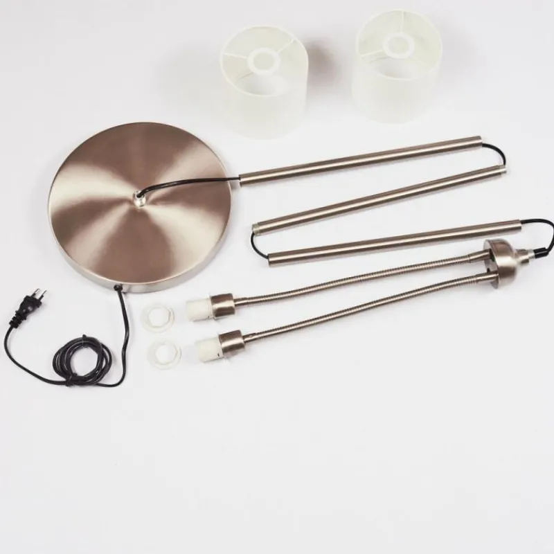 Lampes En Tissu-hofstein Lampadaire Alsen Nickel mat, 2 lumières