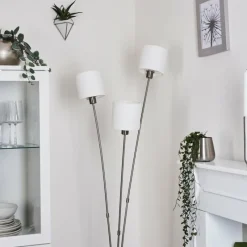 Lampes En Tissu-hofstein Lampadaire Alsen Nickel mat, 3 lumières