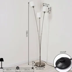 Lampes En Tissu-hofstein Lampadaire Alsen Nickel mat, 3 lumières