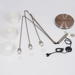 Lampes En Tissu-hofstein Lampadaire Alsen Nickel mat, 3 lumières