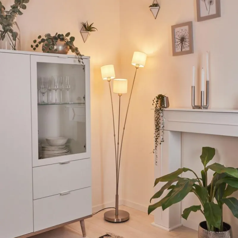 Lampes En Tissu-hofstein Lampadaire Alsen Nickel mat, 3 lumières