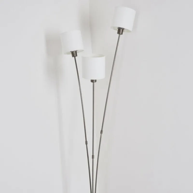 Lampes En Tissu-hofstein Lampadaire Alsen Nickel mat, 3 lumières