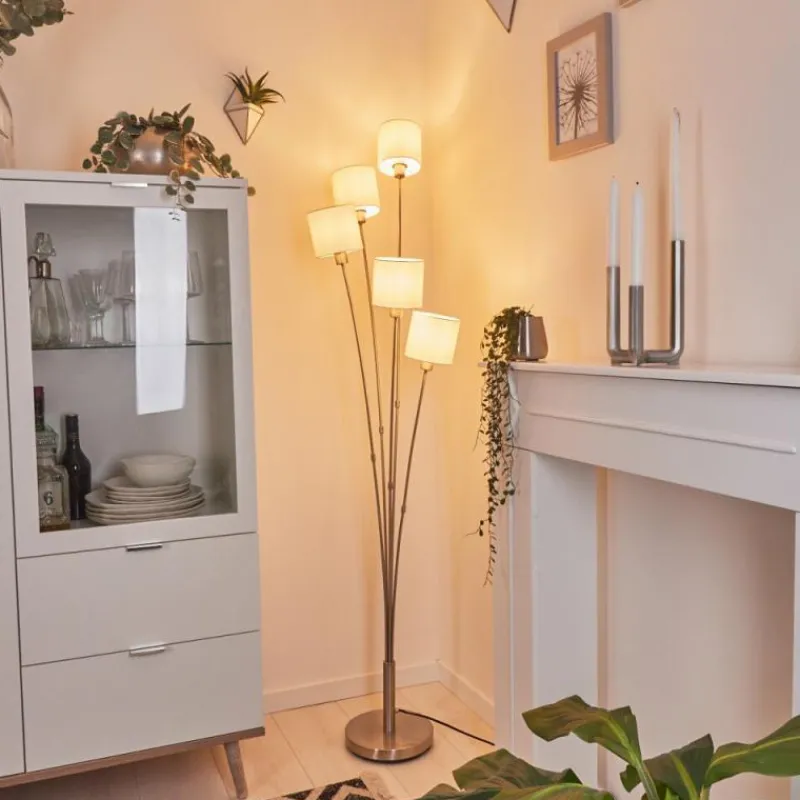 Lampes En Tissu-hofstein Lampadaire Alsen Nickel mat, 5 lumières