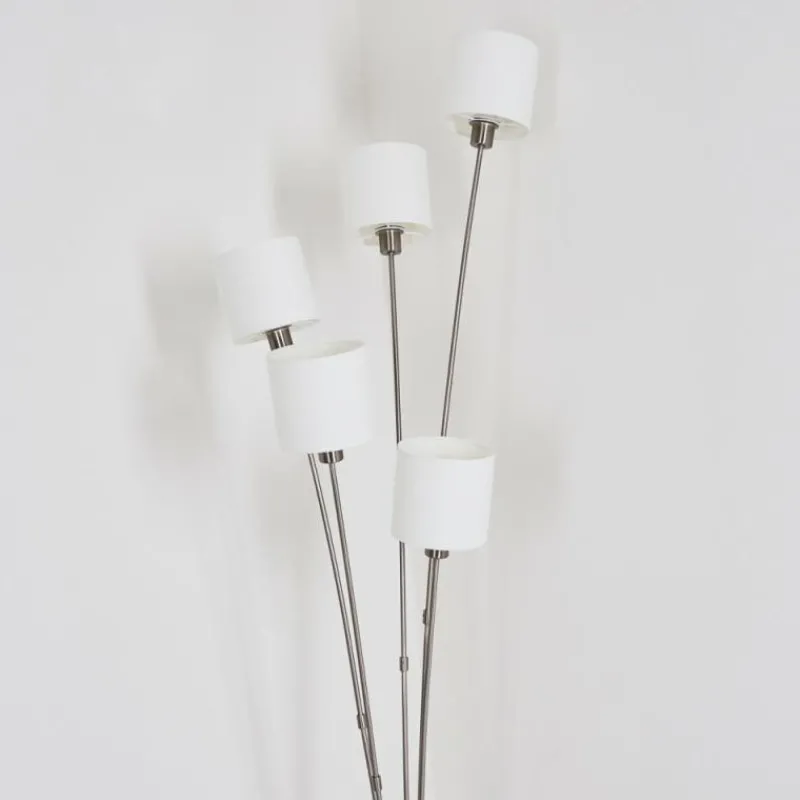 Lampes En Tissu-hofstein Lampadaire Alsen Nickel mat, 5 lumières
