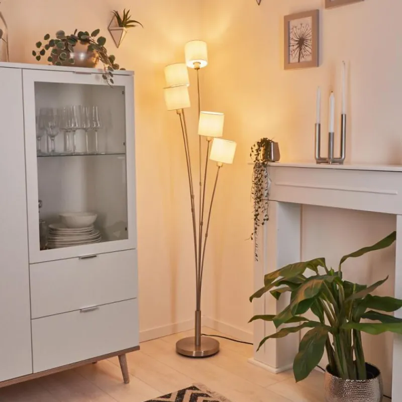 Lampes En Tissu-hofstein Lampadaire Alsen Nickel mat, 5 lumières