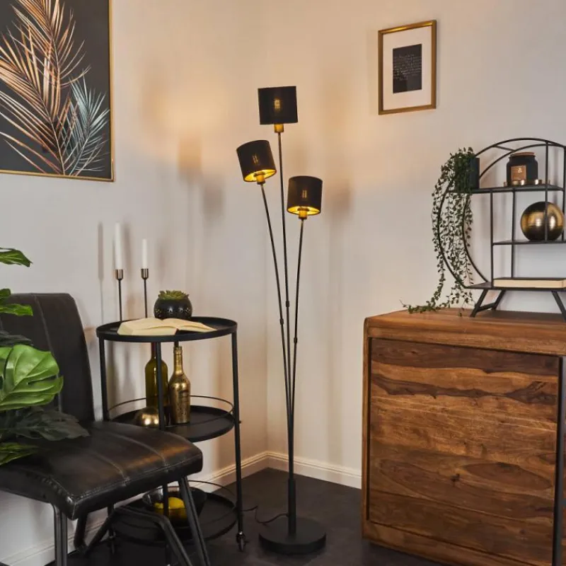 Lampes En Tissu-hofstein Lampadaire Alsen Noir, 3 lumières