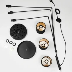 Lampes En Tissu-hofstein Lampadaire Alsen Noir, 3 lumières