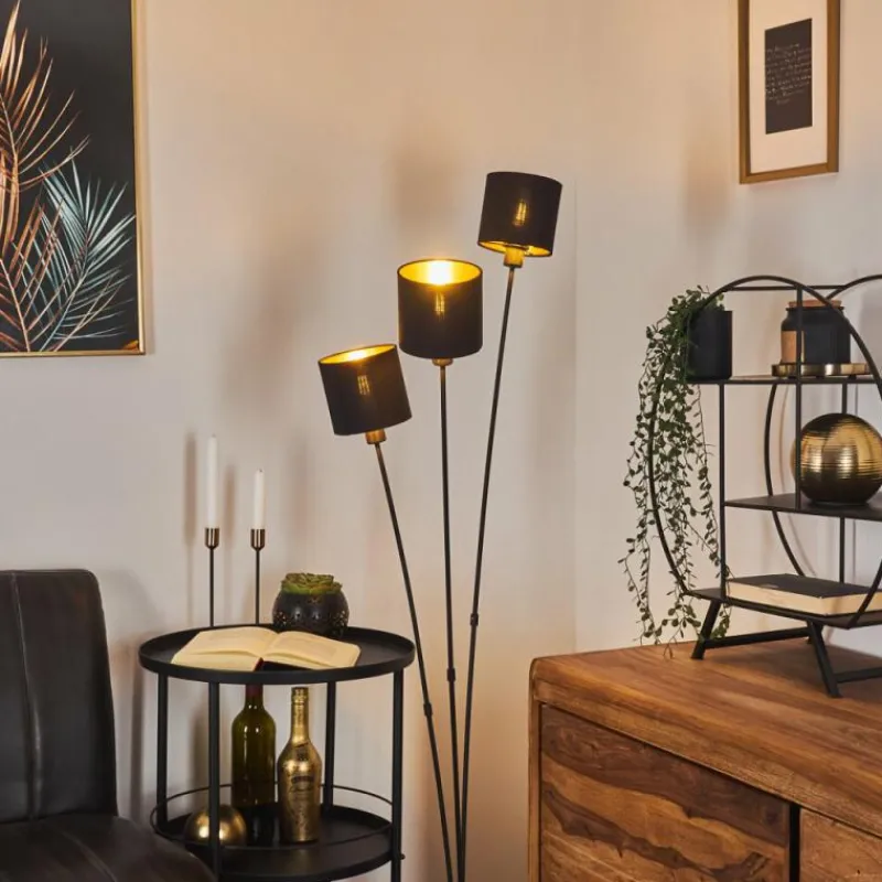 Lampes En Tissu-hofstein Lampadaire Alsen Noir, 3 lumières