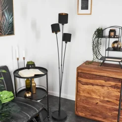 Lampes En Tissu-hofstein Lampadaire Alsen Noir, 3 lumières