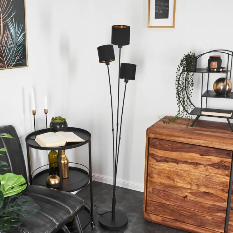 Lampes En Tissu-hofstein Lampadaire Alsen Noir, 3 lumières