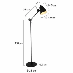 Luminaires Steinhauer Lampadaire Anne Lighting ANNE Noir, 1 lumière* Lampadaires Et Lampes Sur Pied